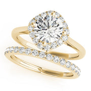 Sculpted Sidestone Cushion Diamond Engagement Ring in 10K/14K gold and platinum with certified lab-grown or natural diamonds
