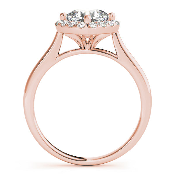 Sculpted Sidestone Cushion Diamond Engagement Ring in 10K/14K gold and platinum with certified lab-grown or natural diamonds