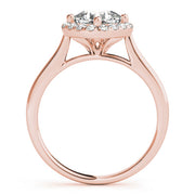 Sculpted Sidestone Cushion Diamond Engagement Ring in 10K/14K gold and platinum with certified lab-grown or natural diamonds