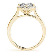 Sculpted Sidestone Cushion Diamond Engagement Ring in 10K/14K gold and platinum with certified lab-grown or natural diamonds