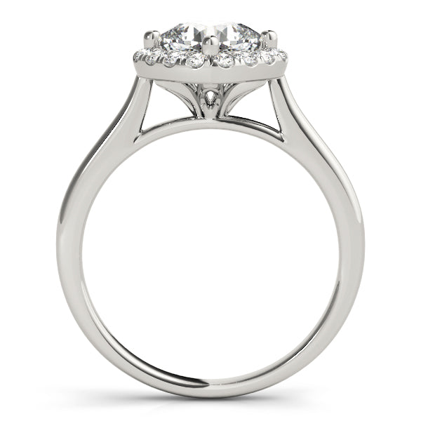 Sculpted Sidestone Cushion Diamond Engagement Ring in 10K/14K gold and platinum with certified lab-grown or natural diamonds
