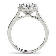Sculpted Sidestone Cushion Diamond Engagement Ring in 10K/14K gold and platinum with certified lab-grown or natural diamonds