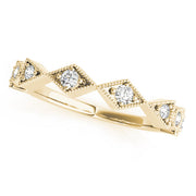 Vintage Milgrain Half Eternity Ring in 10K/14K gold and platinum with certified lab-grown or natural diamonds