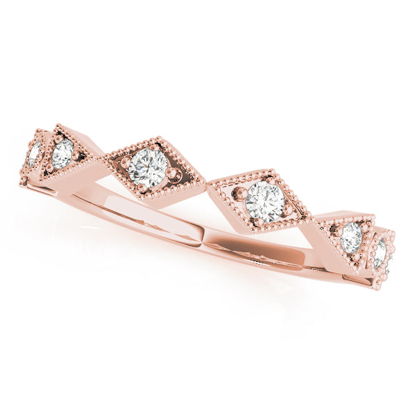 Vintage Milgrain Half Eternity Ring in Gold & Platinum
