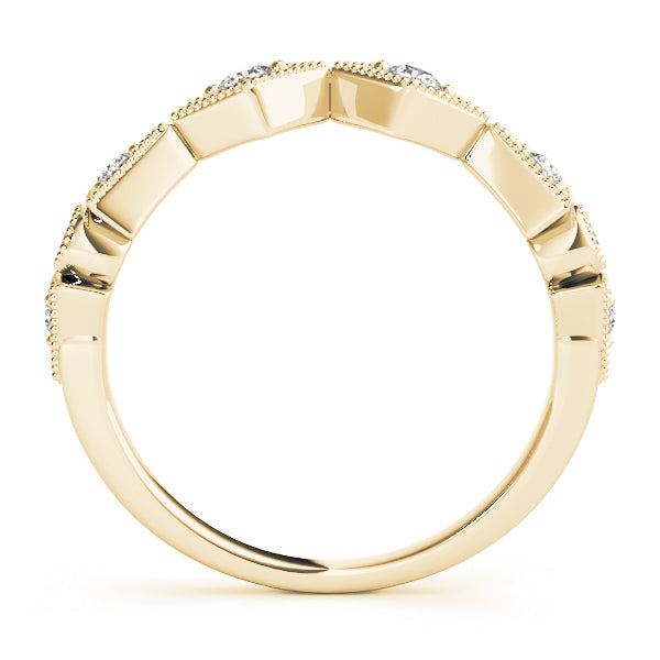 Vintage Milgrain Half Eternity Ring in Gold & Platinum