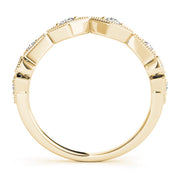 Vintage Milgrain Half Eternity Ring in Gold & Platinum