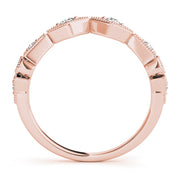 Vintage Milgrain Half Eternity Ring in Gold & Platinum