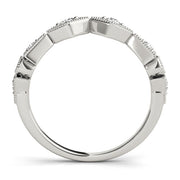 Vintage Milgrain Half Eternity Ring in Gold & Platinum