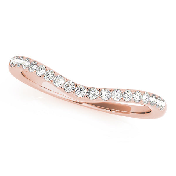 Split Prong Curved Half Eternity Ring in Gold & Platinum