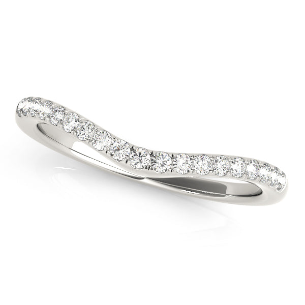 Split Prong Curved Half Eternity Ring in Gold & Platinum