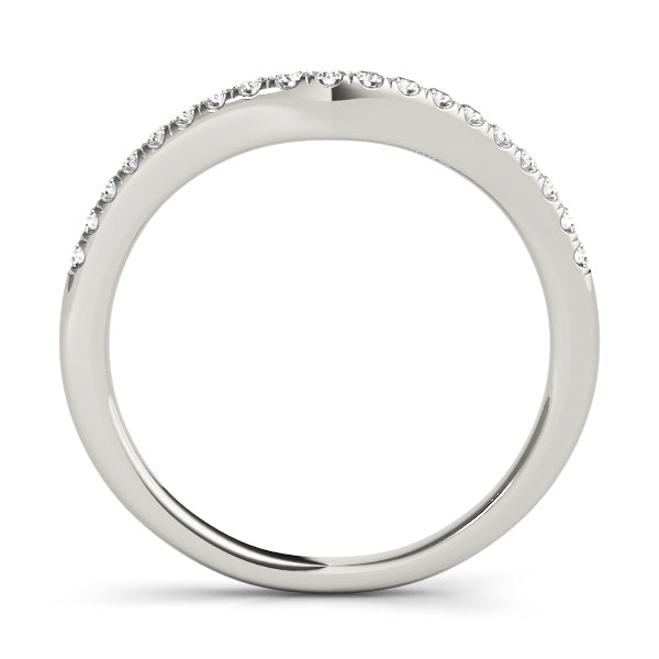 Split Prong Curved Half Eternity Ring in Gold & Platinum