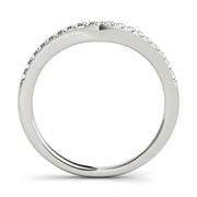 Split Prong Curved Half Eternity Ring in Gold & Platinum