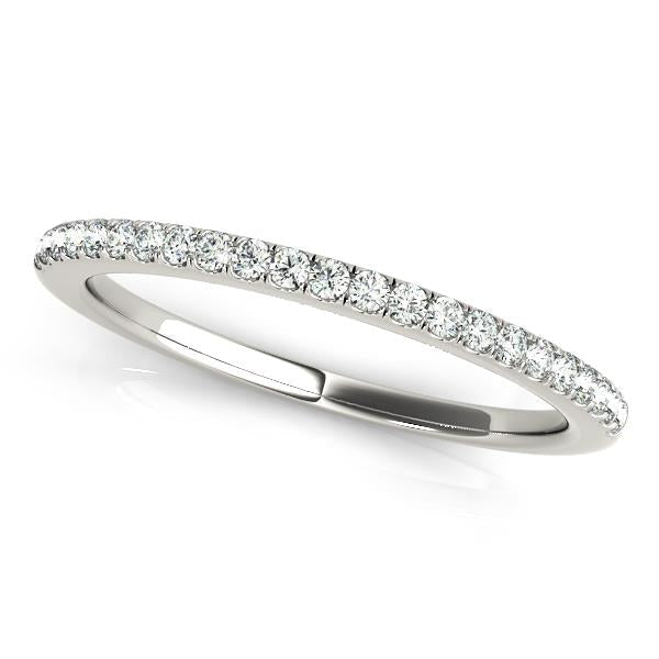 Stackable Curved Half Eternity Ring in Gold & Platinum