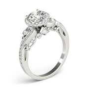 Enchanted Antique Round Diamond Engagement Ring in 10K/14K gold and platinum with certified lab-grown or natural diamonds