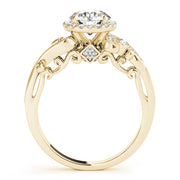 Enchanted Antique Round Diamond Engagement Ring in 10K/14K gold and platinum with certified lab-grown or natural diamonds