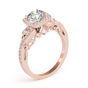 Pristine Antique Round Diamond Engagement Ring in 10K/14K gold and platinum with certified lab-grown or natural diamonds