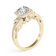 Pristine Antique Round Diamond Engagement Ring in 10K/14K gold and platinum with certified lab-grown or natural diamonds