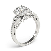 Pristine Antique Round Diamond Engagement Ring in 10K/14K gold and platinum with certified lab-grown or natural diamonds