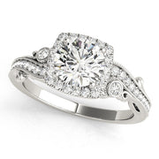 Pristine Antique Round Diamond Engagement Ring in 10K/14K gold and platinum with certified lab-grown or natural diamonds