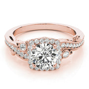 Pristine Antique Round Diamond Engagement Ring in 10K/14K gold and platinum with certified lab-grown or natural diamonds