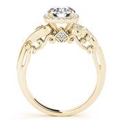 Pristine Antique Round Diamond Engagement Ring in 10K/14K gold and platinum with certified lab-grown or natural diamonds