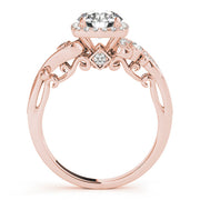 Pristine Antique Round Diamond Engagement Ring in 10K/14K gold and platinum with certified lab-grown or natural diamonds
