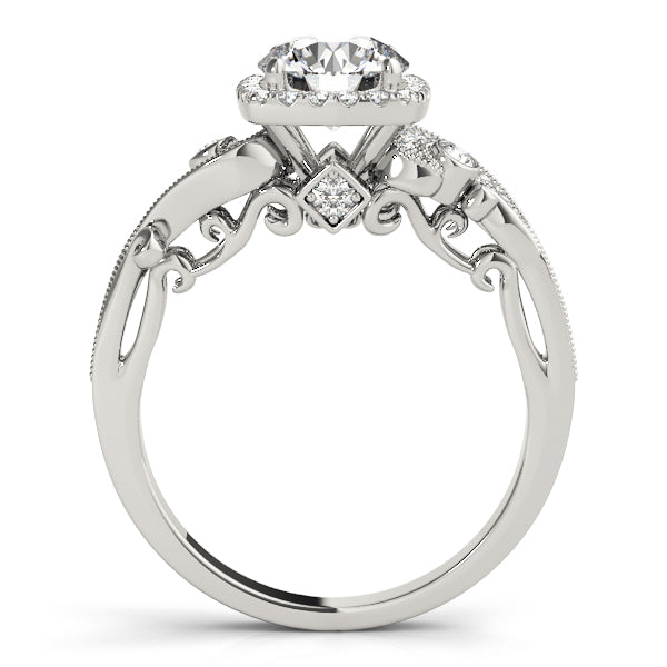 Pristine Antique Round Diamond Engagement Ring in 10K/14K gold and platinum with certified lab-grown or natural diamonds
