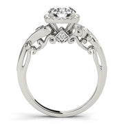 Pristine Antique Round Diamond Engagement Ring in 10K/14K gold and platinum with certified lab-grown or natural diamonds