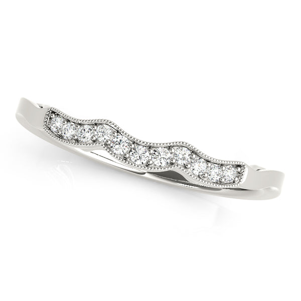 Curved Bands Half Eternity Ring in Gold & Platinum