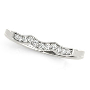 Curved Bands Half Eternity Ring in Gold & Platinum