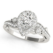 Devoted Antique Pear Diamond Engagement Ring in 10K/14K gold and platinum with certified lab-grown or natural diamonds