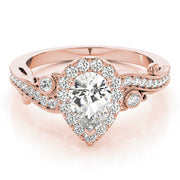 Devoted Antique Pear Diamond Engagement Ring in 10K/14K gold and platinum with certified lab-grown or natural diamonds