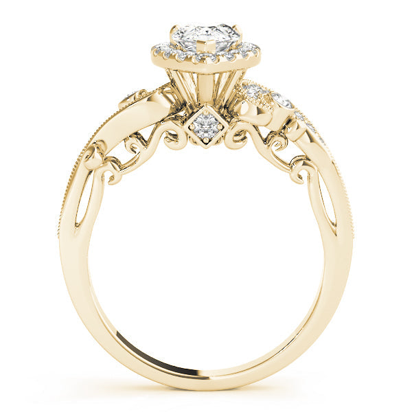 Devoted Antique Pear Diamond Engagement Ring in 10K/14K gold and platinum with certified lab-grown or natural diamonds