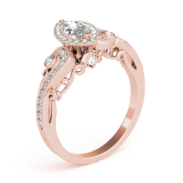 Adored Antique Marquise Diamond Engagement Ring in 10K/14K gold and platinum with certified lab-grown or natural diamonds