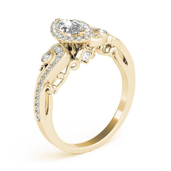 Adored Antique Marquise Diamond Engagement Ring in 10K/14K gold and platinum with certified lab-grown or natural diamonds