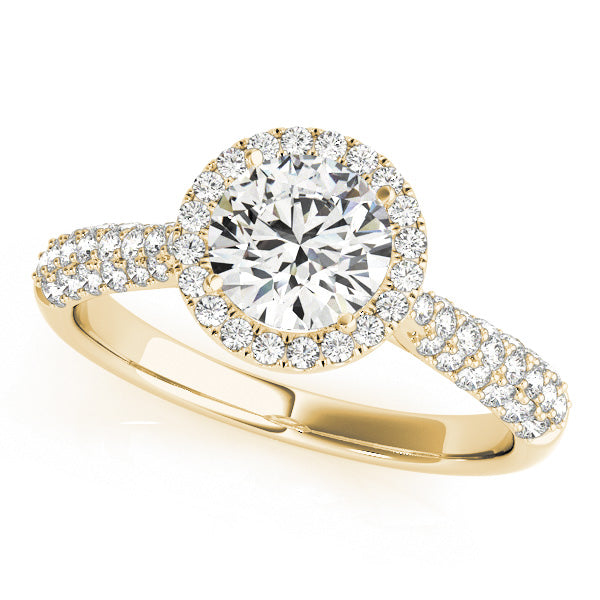 Multi-Row Round Diamond Engagement Ring in 10K/14K gold and platinum with certified lab-grown or natural diamonds