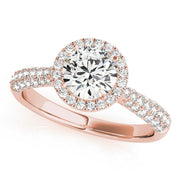 Multi-Row Round Diamond Engagement Ring in 10K/14K gold and platinum with certified lab-grown or natural diamonds
