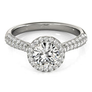 Multi-Row Round Diamond Engagement Ring in 10K/14K gold and platinum with certified lab-grown or natural diamonds