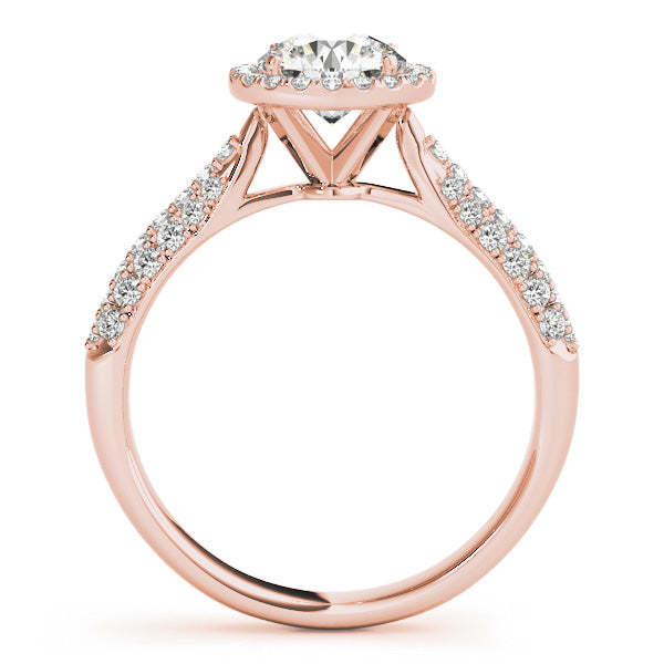 Multi-Row Round Diamond Engagement Ring in 10K/14K gold and platinum with certified lab-grown or natural diamonds
