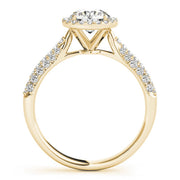 Multi-Row Round Diamond Engagement Ring in 10K/14K gold and platinum with certified lab-grown or natural diamonds