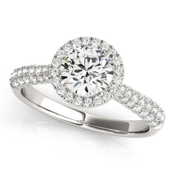 Multi-Row Round Diamond Engagement Ring in 10K/14K gold and platinum with certified lab-grown or natural diamonds