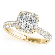 Regal Multi-Row Princess Diamond Engagement Ring in 10K/14K gold and platinum with certified lab-grown or natural diamonds