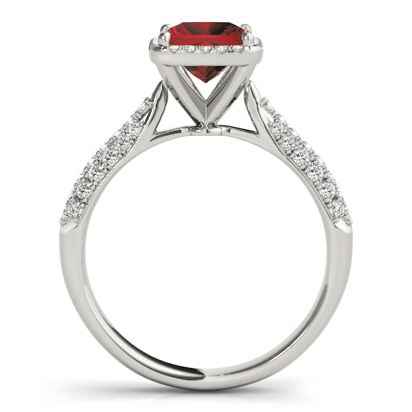 Regal Multi-Row Princess Diamond Engagement Ring in 10K/14K gold and platinum with certified lab-grown or natural diamonds