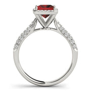 Regal Multi-Row Princess Diamond Engagement Ring in 10K/14K gold and platinum with certified lab-grown or natural diamonds