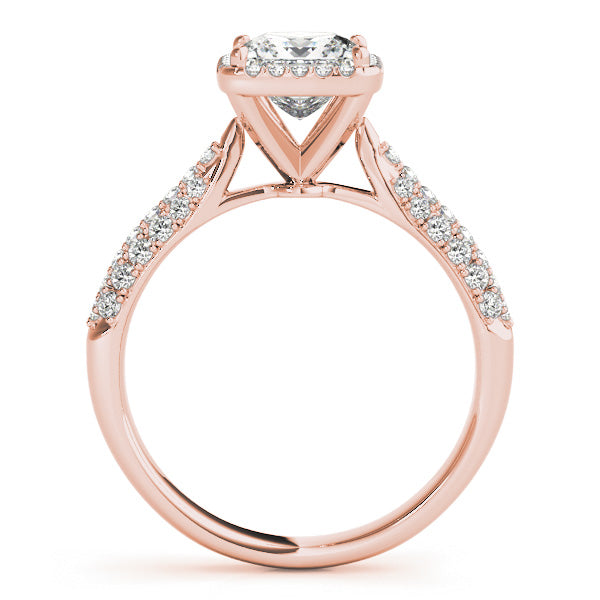 Regal Multi-Row Princess Diamond Engagement Ring in 10K/14K gold and platinum with certified lab-grown or natural diamonds