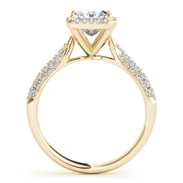 Regal Multi-Row Princess Diamond Engagement Ring in 10K/14K gold and platinum with certified lab-grown or natural diamonds