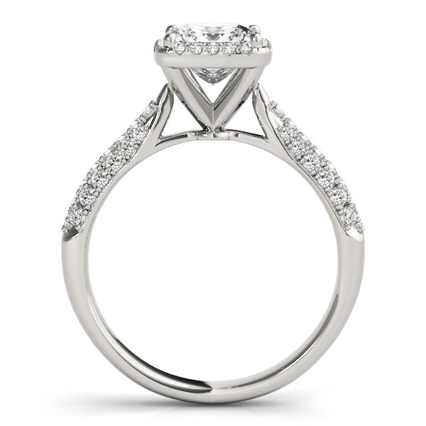 Regal Multi-Row Princess Diamond Engagement Ring in 10K/14K gold and platinum with certified lab-grown or natural diamonds