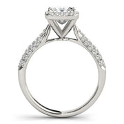 Regal Multi-Row Princess Diamond Engagement Ring in 10K/14K gold and platinum with certified lab-grown or natural diamonds