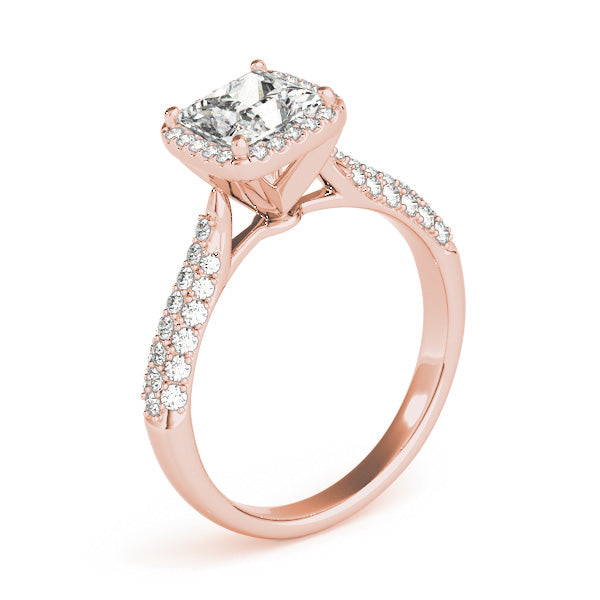 Regal Multi-Row Princess Diamond Engagement Ring in 10K/14K gold and platinum with certified lab-grown or natural diamonds
