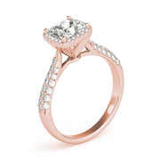 Regal Multi-Row Princess Diamond Engagement Ring in 10K/14K gold and platinum with certified lab-grown or natural diamonds